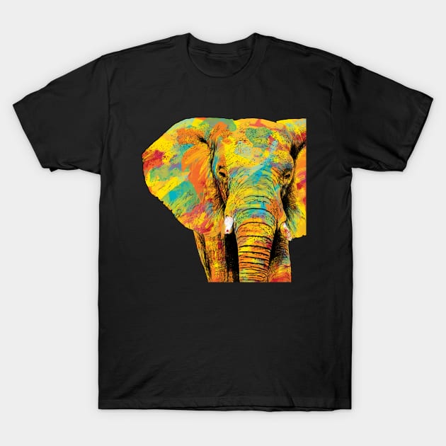 Rainbow Elephant T-Shirt by polliadesign